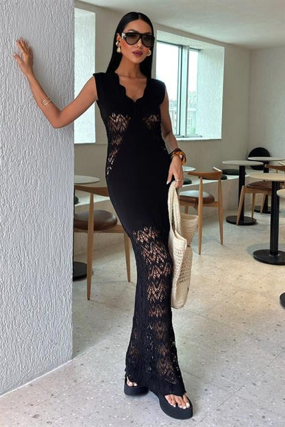 Vestido de Malha Openwork