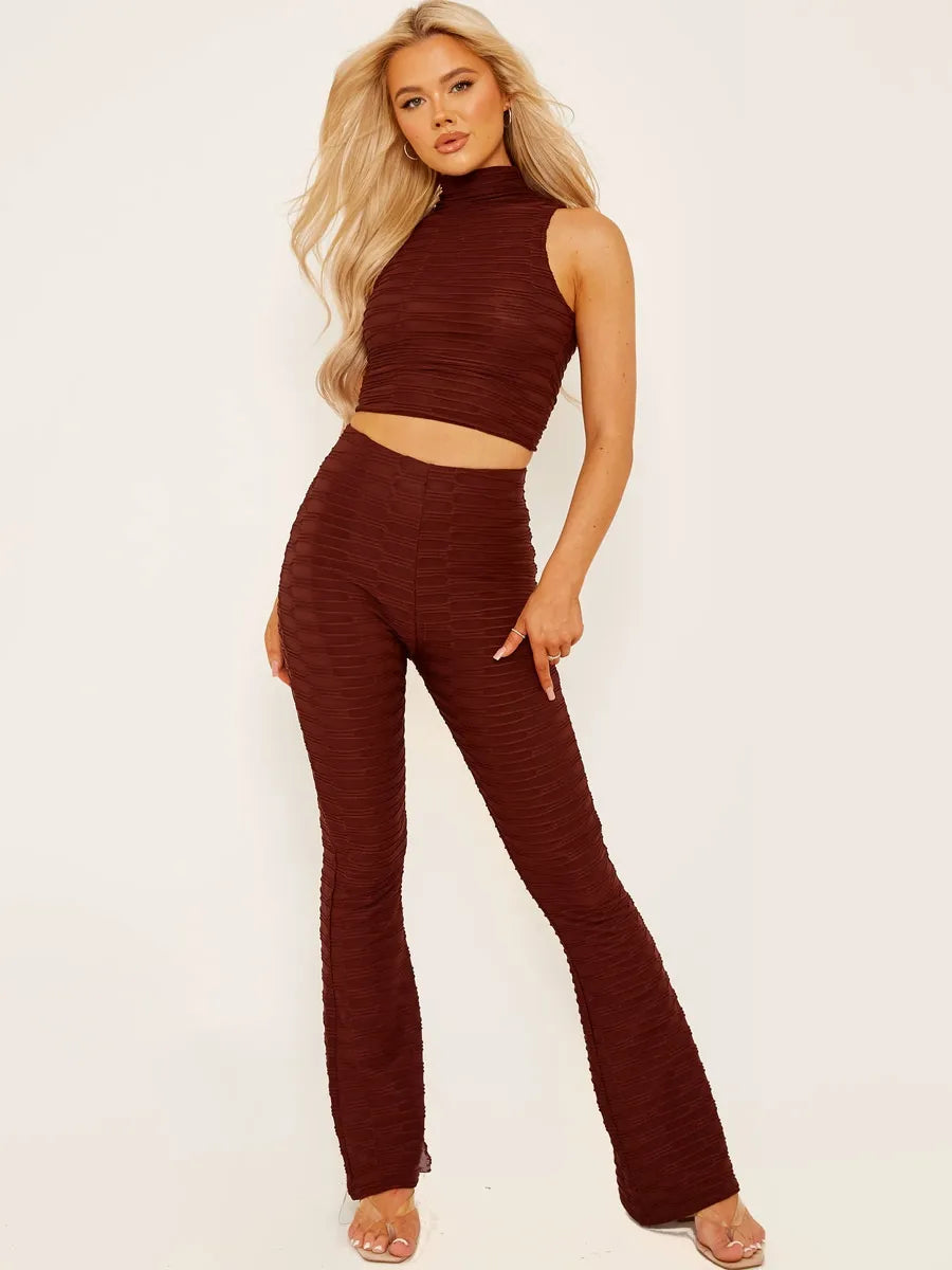 Top Pleated Jersey Crop