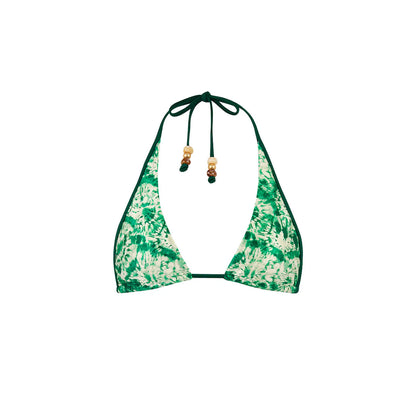 Top de Biquíni Bind Tie Halter - Emerald Tides