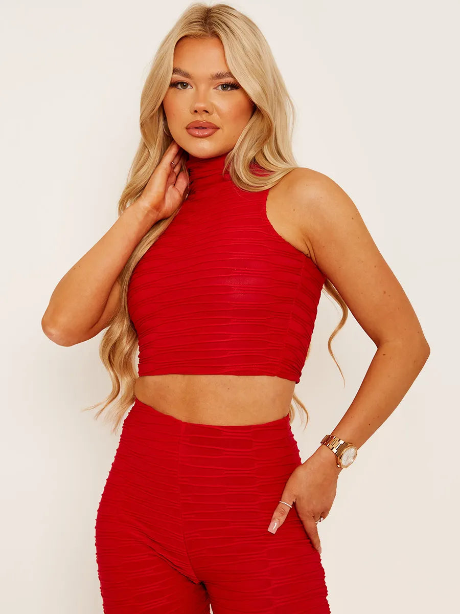Top Pleated Jersey Crop